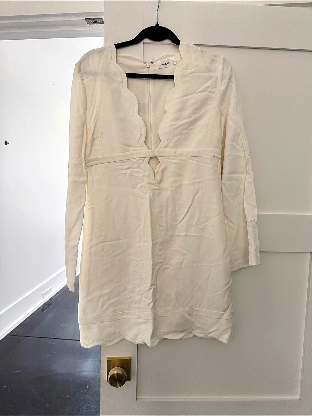 A.L.C. Eve Dress. White Long Sleeve Mini Dress